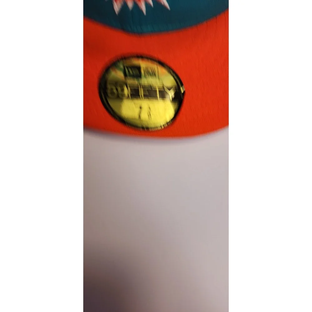 New‎ Era 59FIFTY Miami Dolphins Fitted Hat 7 3/8 Teal Orange NFL Cap